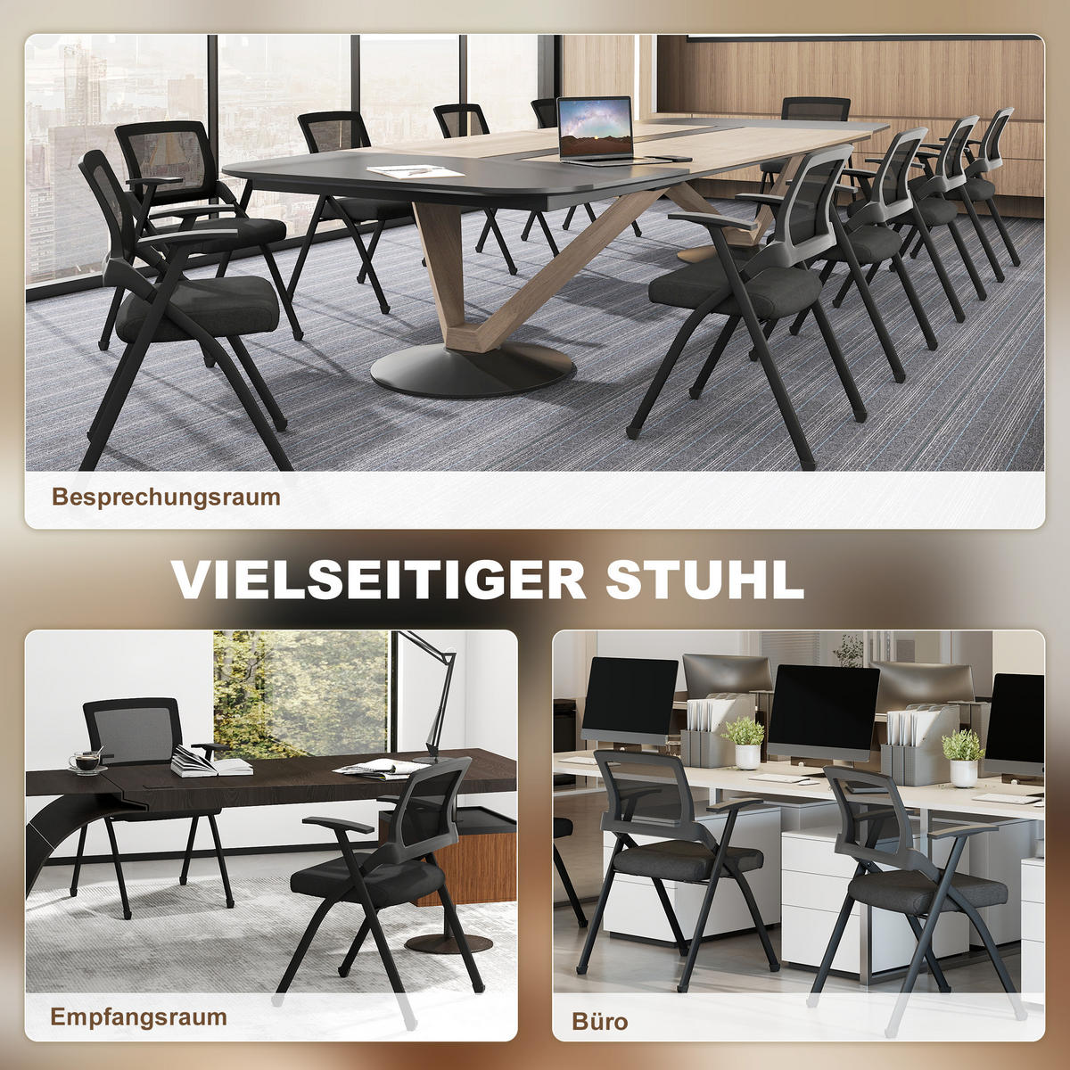 KLAPPSTUHL 2er Set Polyester Schwarz - Schwarz, Textil/Metall (56/84/61cm) - HOMCOM