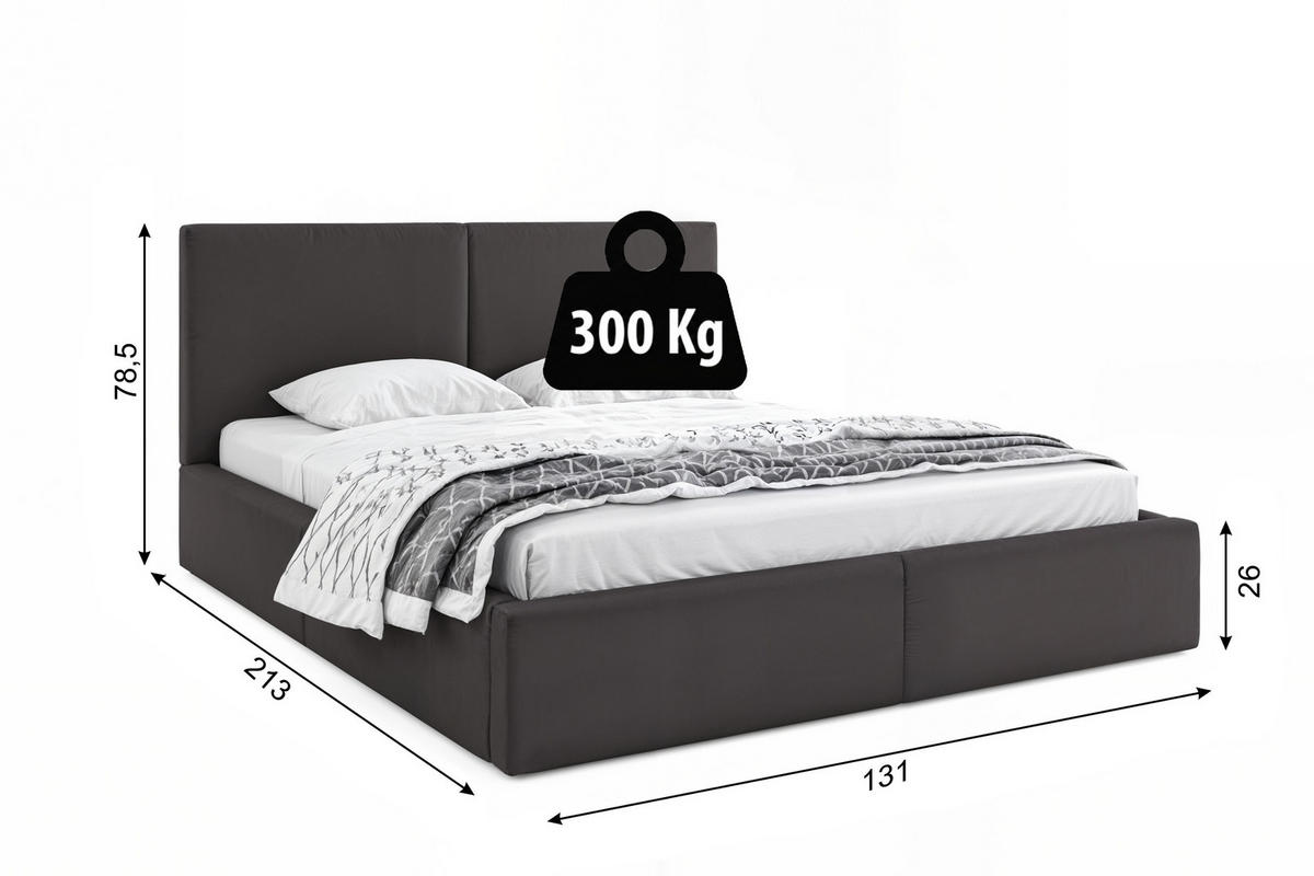 POLSTERBETT Hilton mit Stauraum - Grau, Textil (120/200cm) - Interbeds