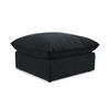 POUF Samt Stoff Blau - Blau/Schwarz, Holzwerkstoff/Kunststoff (75/45/75cm) - Makamii