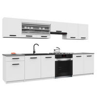 KUCHYNSKÁ linka Italia 4 260 cm, s pracovnou doskou, biela matná - biela, drevo (260/143/60cm) - B BELINI GROUP