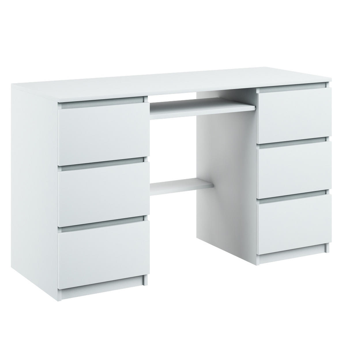COMPUTERTISCH Bella B2 weiss - Weiß, Holzwerkstoff (50/127/76cm) - roe furniture