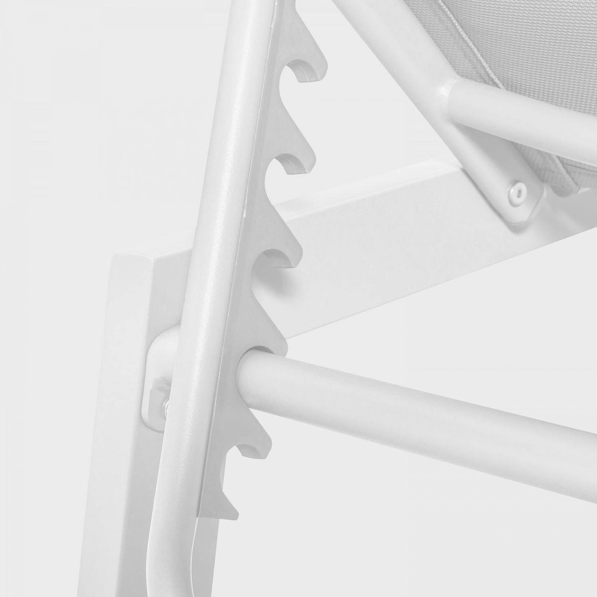 SONNENLIEGE, Weiß - Weiß, Metall (60/90/195cm) - Oviala