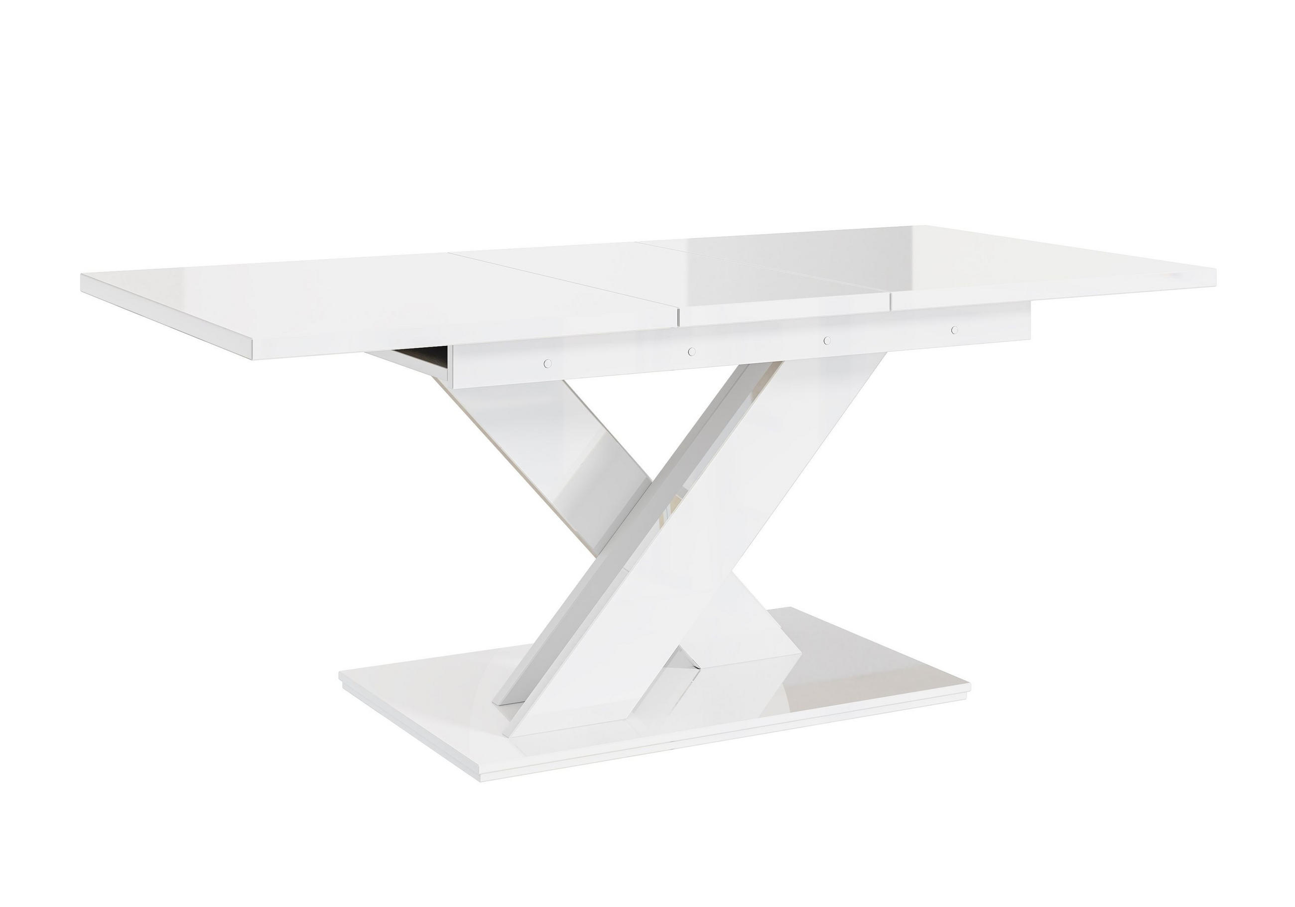 ESSTISCH Ausziehbar 140-180 cm Weiß glänzend - Weiß Hochglanz, Holzwerkstoff (180/80/75cm) - Home Collective