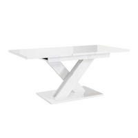 ESSTISCH Ausziehbar 140-180 cm Weiß glänzend - Weiß Hochglanz, Holzwerkstoff (180/80/75cm) - Home Collective