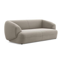 3-SITZER SOFA Samt Stoff Grau - Taupe/Schwarz, Kunststoff/Textil (212/81/98cm) - Makamii