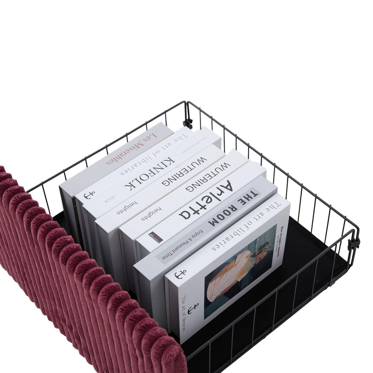 SCHLAFSOFA 3-er Sofa mit Schlaffunktion,Aufbewahrungshocker,Cord,Rot - Rot, Textil (196/85/119cm) - LVHOM