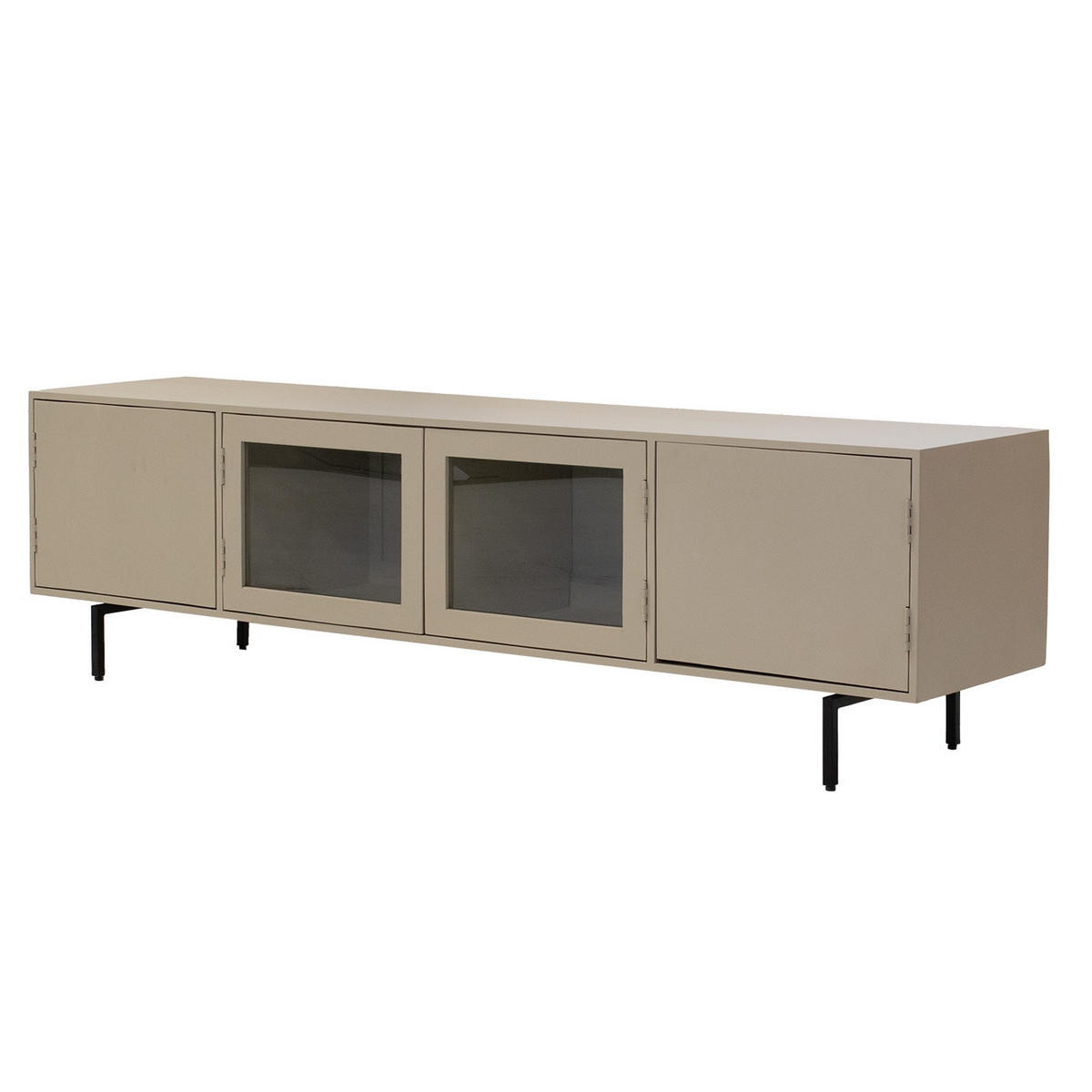 TV-MÖBEL aus Mangoholz 200cm, taupe - Taupe, Holz (200/55/45cm) - Giga Meubel