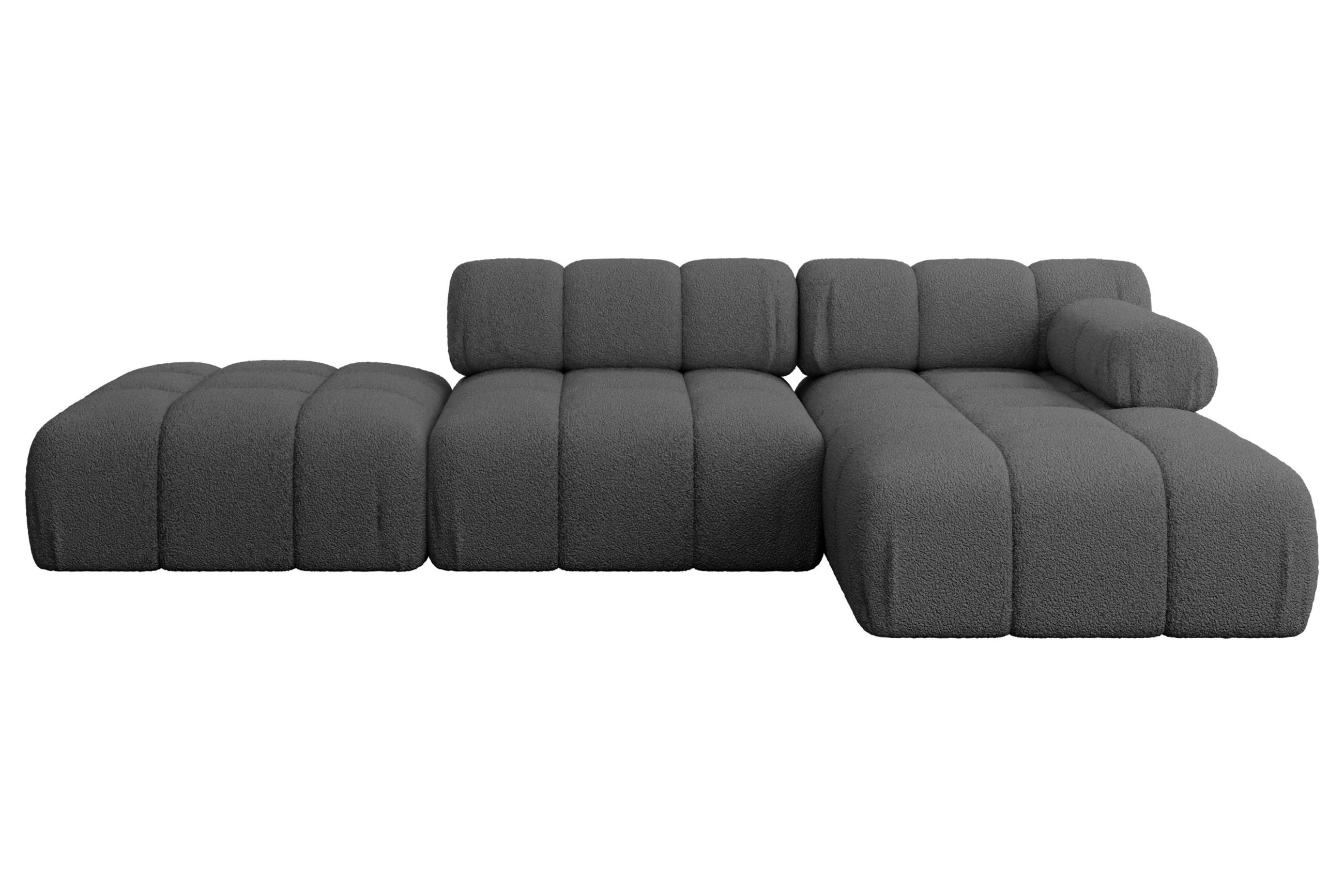 ECKSOFA modulares Sofa Lizur-L1 - 285x160x70 cm Grau Bouclé - Grau, Holzwerkstoff/Textil (285/160cm) - ALTDECOR