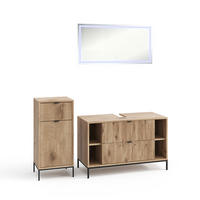 BADMÖBEL-SET Eliza Viking Oak 3 Teile - Eichefarben, Holzwerkstoff (100/63/45.1cm) - Vicco