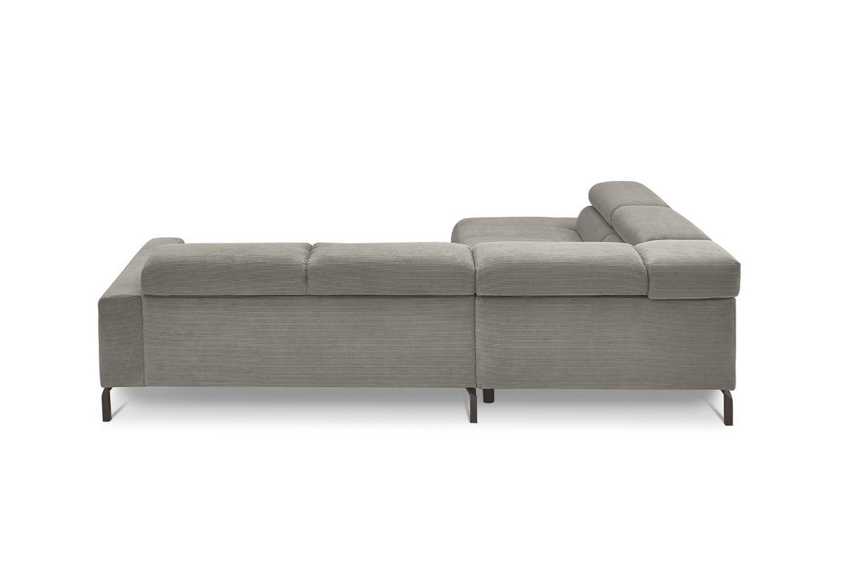 ECKSOFA DELIA Grau Cord - Schwarz/Grau, Textil/Metall (276/219cm) - KAWOLA