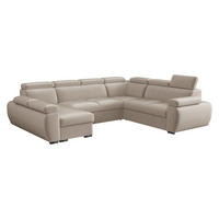 WOHNLANDSCHAFT Boston U, Seite: Links - LC+2P+R+2R - Chromfarben/Naturfarben, Holz/Textil (325/98/260cm) - MIRJAN24