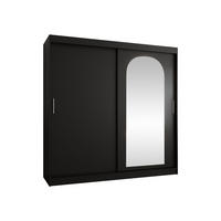 SCHWEBETÜRENSCHRANK Selfie 200 cm mit Schubladen - Silberfarben/Schwarz, Holzwerkstoff/Kunststoff (200/200/62cm) - MIRJAN24