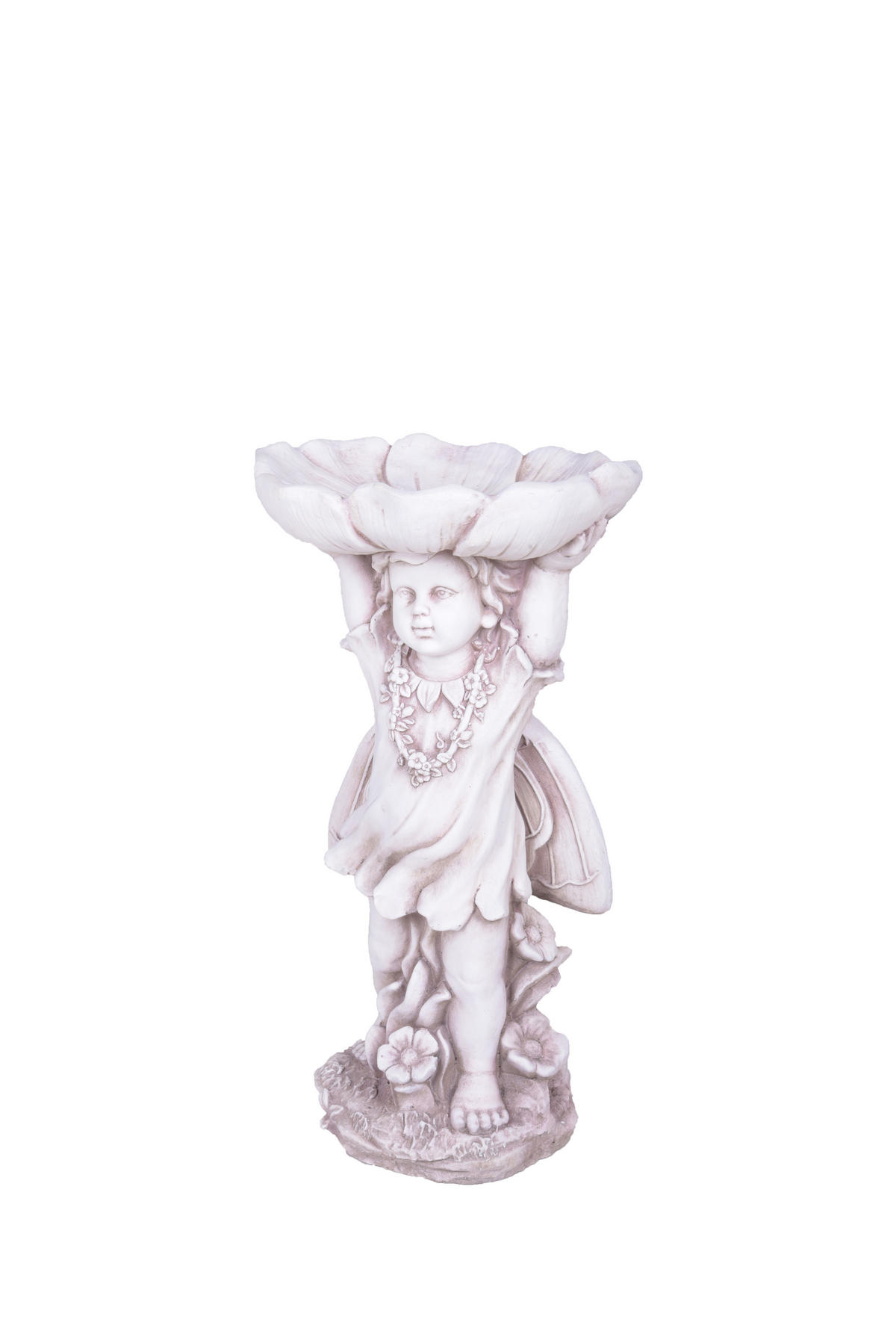 GARTENFIGUR Uwe Weiß 64x33x35cm - Weiß, Kunststoff (33/64/35cm) - DELUKE
