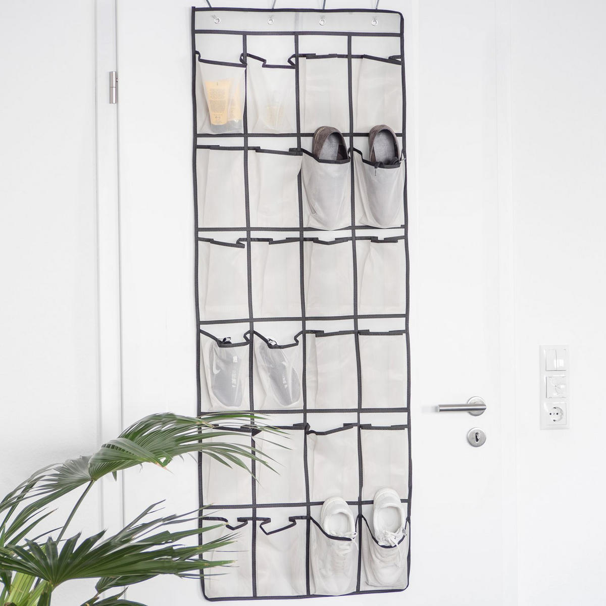 HÄNGENDES SCHUHREGAL 55.5/148 cm - Grau, Textil (55.5/2/148cm) - Intirilife