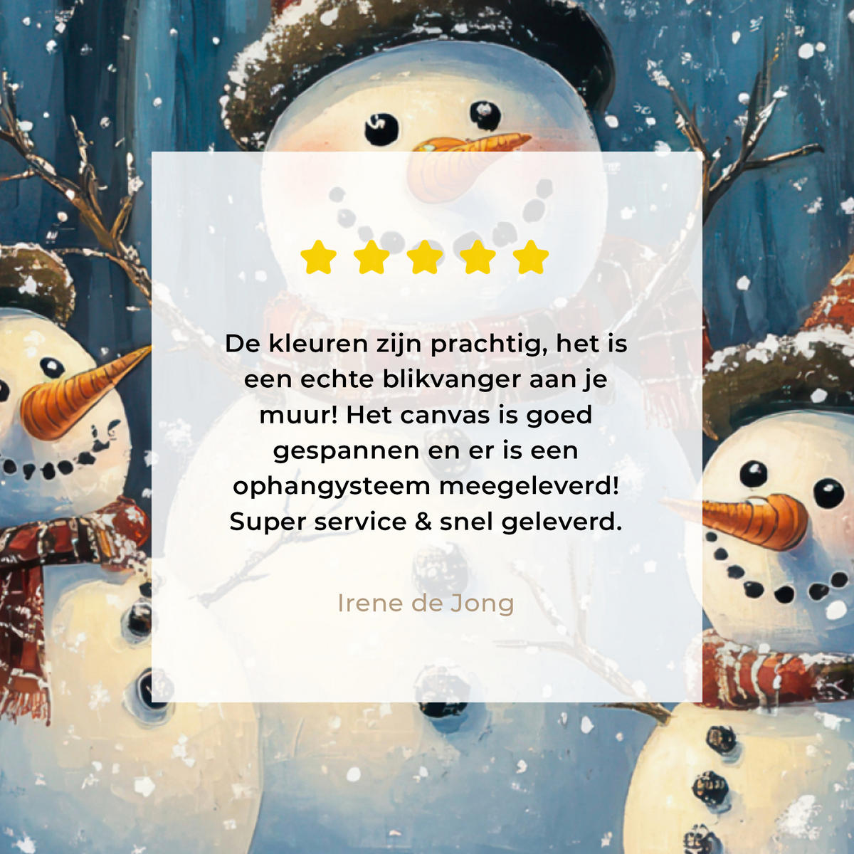 LEINWANDBILD Schneemann - Schnee - Winter - Wald 50x50 cm - Hellblau, Textil (50/50cm) - MuchoWow