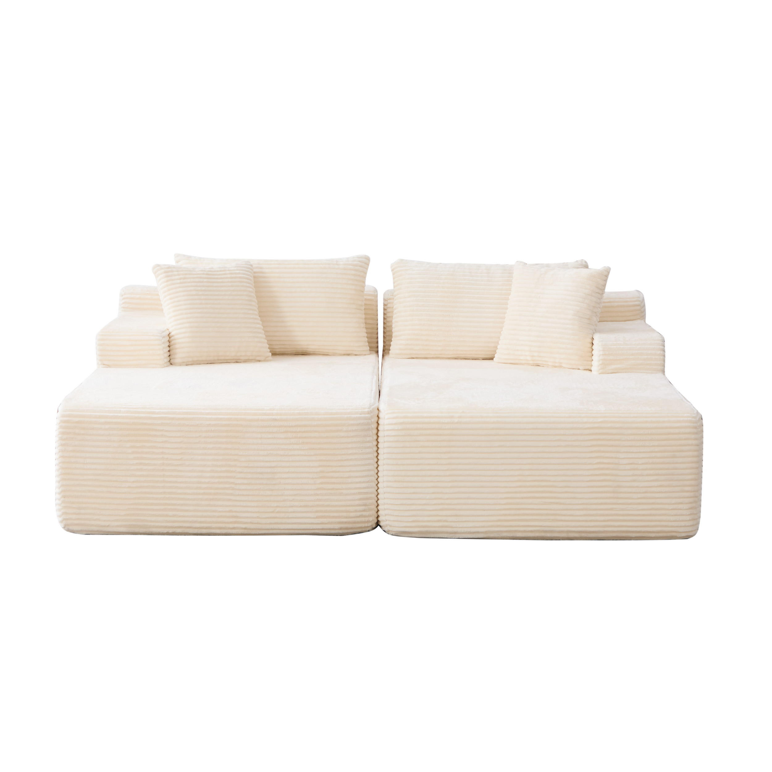 SOFAELEMENT 200/174/74.5 cm Beige mit 30D hochelastischem Schaumstoff und rutschfestem Boden - Beige, Textil (174/74.5/200cm) - Oxeza