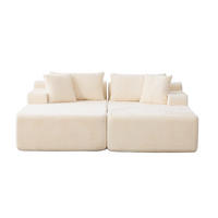 SOFAELEMENT 200/174/74.5 cm Beige mit 30D hochelastischem Schaumstoff und rutschfestem Boden - Beige, Textil (174/74.5/200cm) - Oxeza
