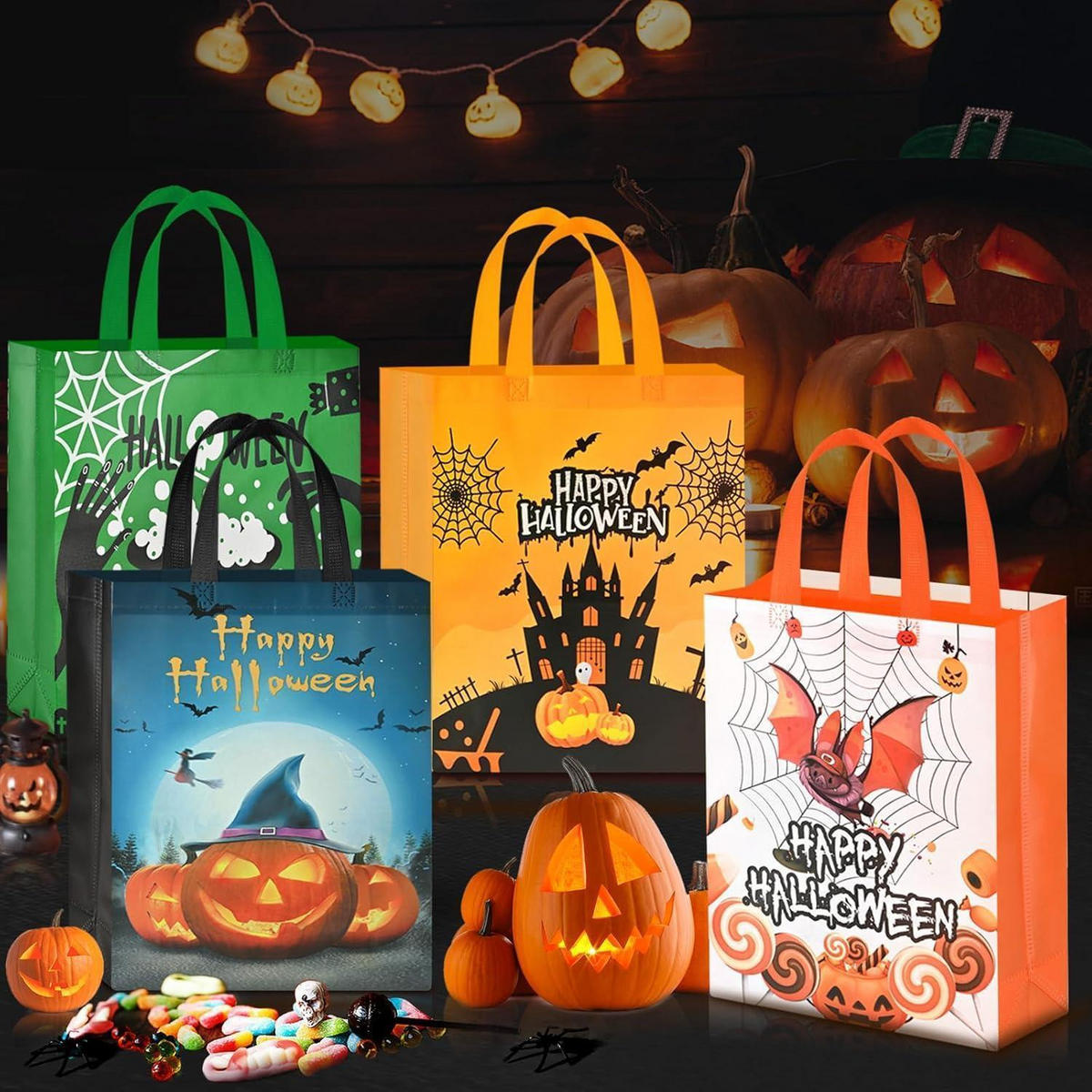 GESCHENKTÜTE Halloween 6-teiliges Set 38x30x10cm - Multicolor, Textil (30/10/43cm)