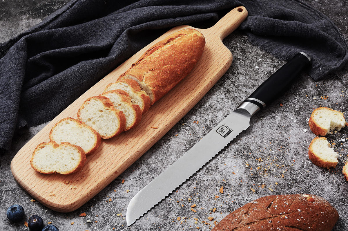 BROTMESSER 20,5 cm - Schwarz, Metall (34cm) - Zayiko