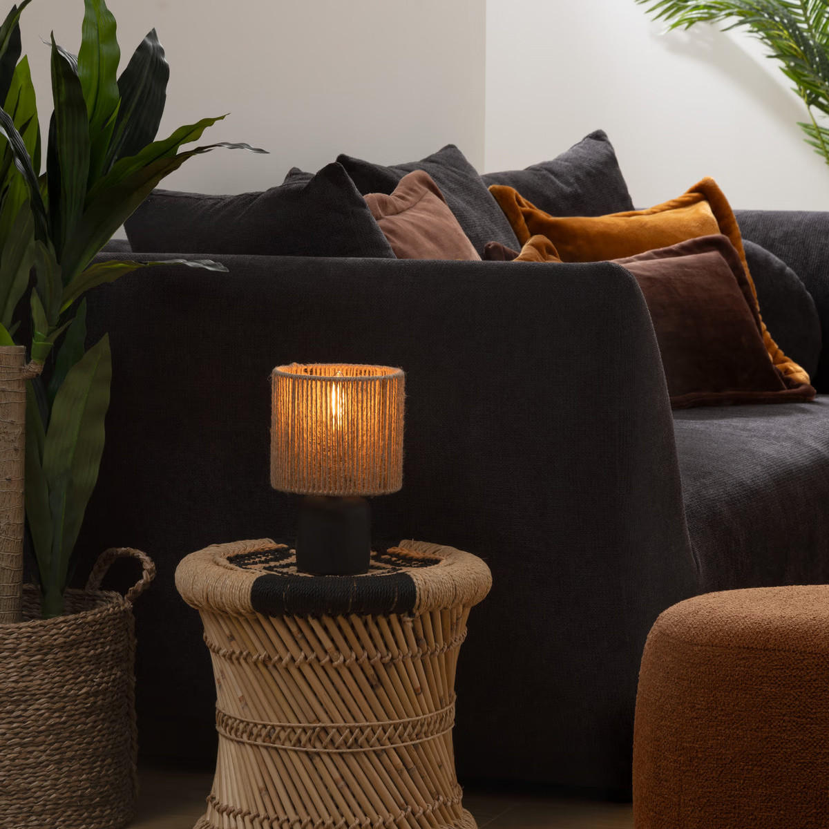 TISCHLAMPE Koby 24 cm - Schwarz, Keramik (16/16/24cm) - Atmosphera Createur d´interieur