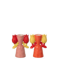 KERZENSTÄNDER TULIP DOLOMIT Multi - Multicolor, Keramik (7.5/15.6/11.7cm) - J-Line