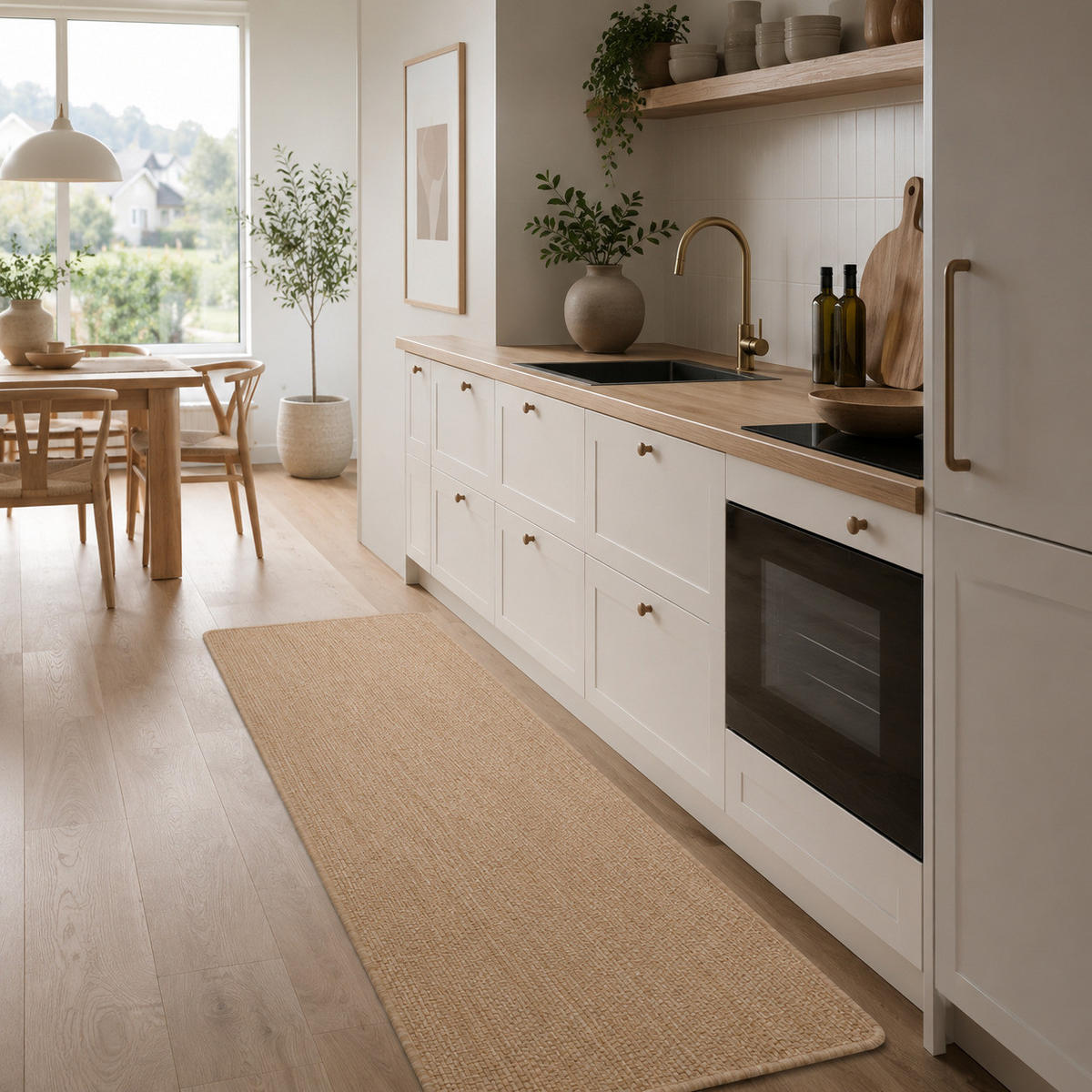 IN- & OUTDOOR FLACHGEWEBE LÄUFER PORTO - Sandfarben, Textil (80/400cm) - Snapstyle
