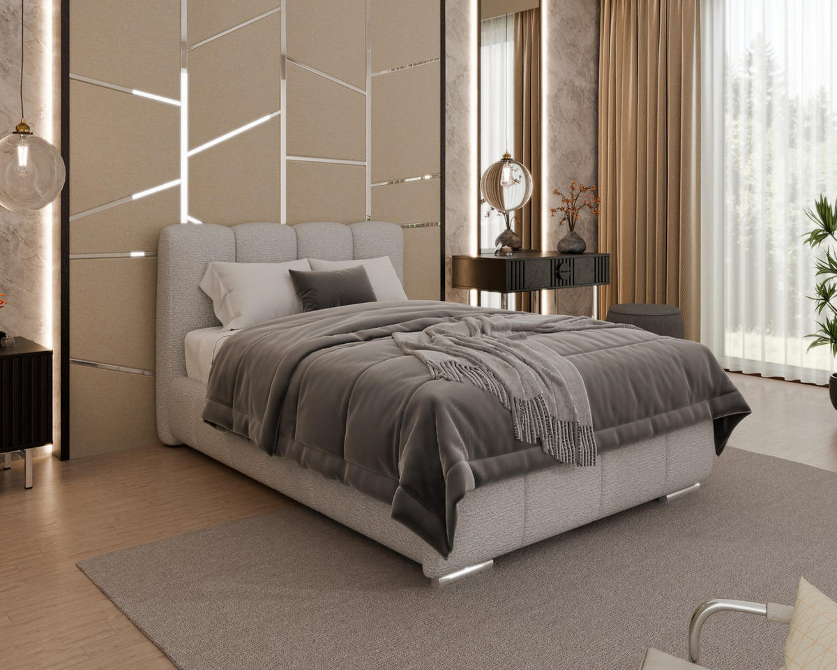 POLSTERBETT Zaira 120x200cm – Elegantes Polsterbett für modernen Wohnstil , ohne matratze, Sandfarben - Sandfarben, Holz (90/200cm) - Homesy