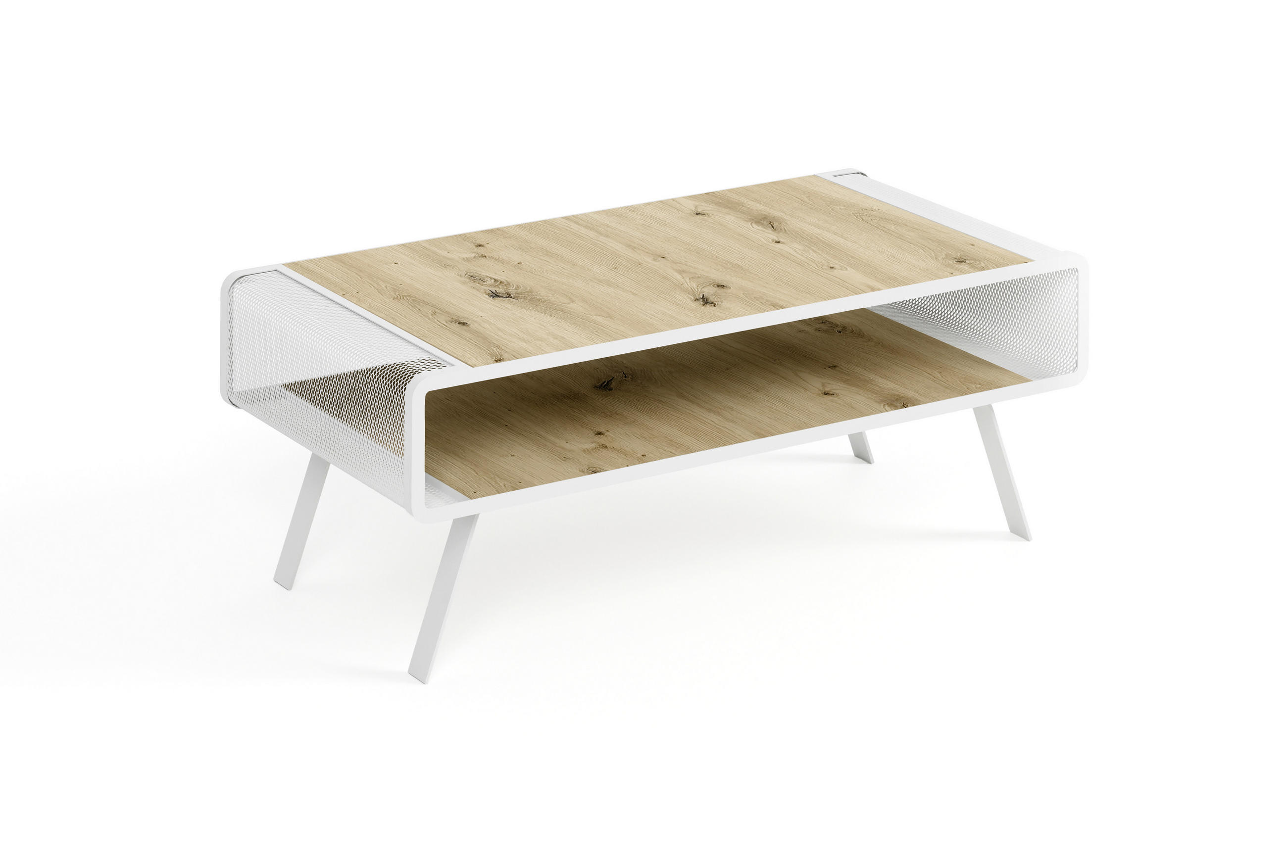 COUCHTISCH TORPE - Eiche Artisan/Weiß, Holzwerkstoff (60/121/45cm) - Meblini