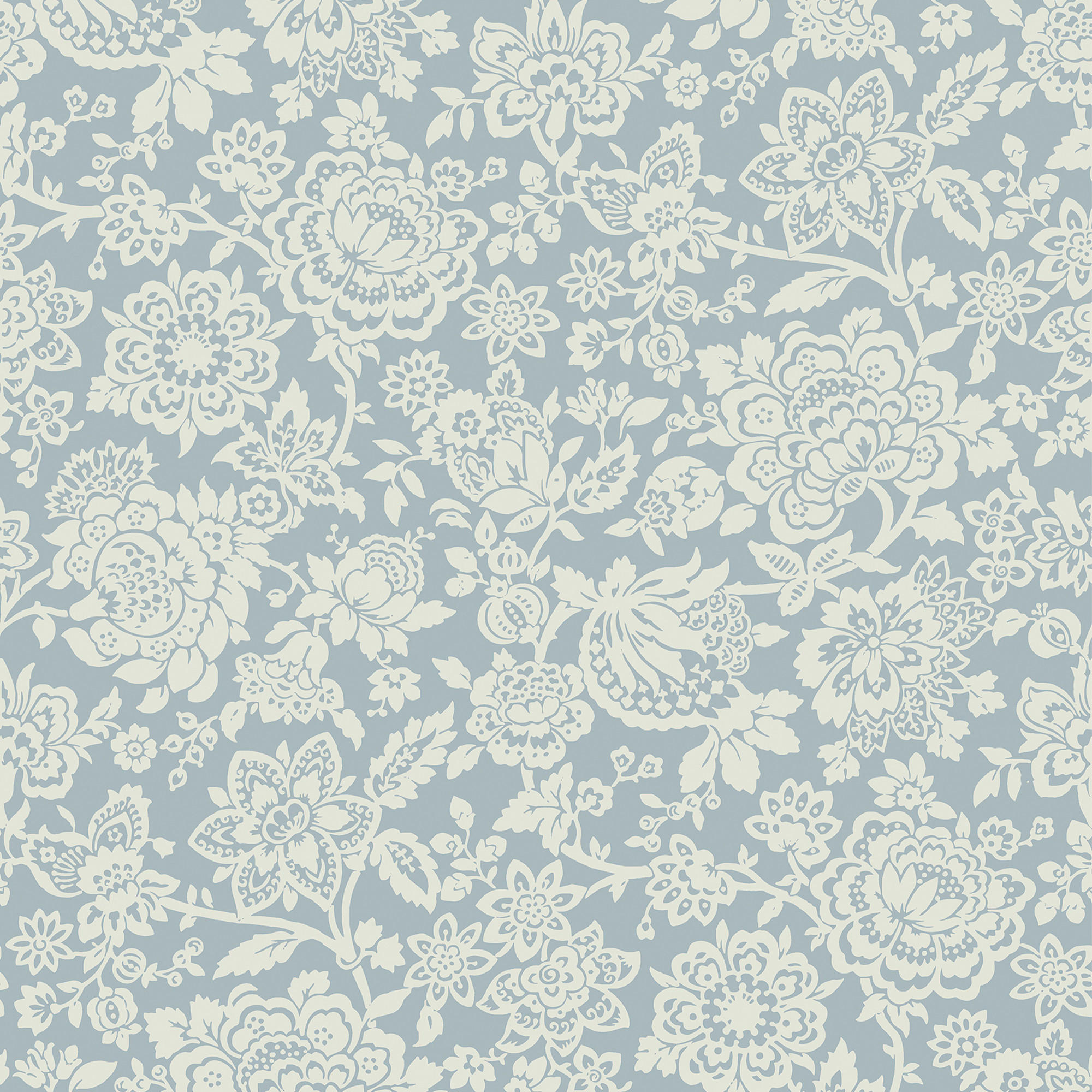 VLIESTAPETE Trailing Laurissa Pale Seaspray Blue - Hellblau, Papier/Kunststoff (52/1000cm) - Graham & Brown