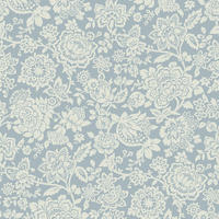 VLIESTAPETE Trailing Laurissa Pale Seaspray Blue - Hellblau, Papier/Kunststoff (52/1000cm) - Graham & Brown