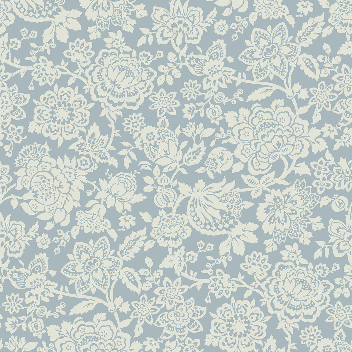 VLIESTAPETE Trailing Laurissa Pale Seaspray Blue - Hellblau, Papier/Kunststoff (52/1000cm) - Graham & Brown