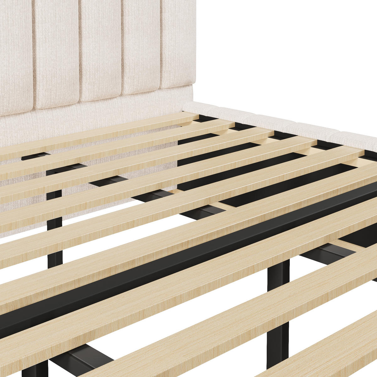 POLSTERBETT 180x200cm Lattenrost Chenille Beige - Beige, Holzwerkstoff (180/200cm) - FLIEKS