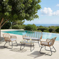 GARTENLOUNGE RIVIERA - Braun/Grau, Metall - IDIMEX