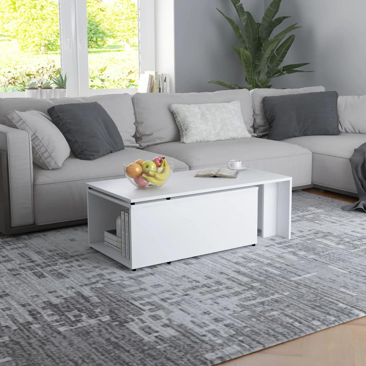 COUCHTISCH Weiß 150x50x35 cm Holzwerkstoff - Weiß, Holzwerkstoff (50/150/35cm) - furnicato