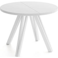 ESSTISCH Ravero runder ausziehbarer, Weiß 100-180/100/77 cm - Weiß, Holz/Holzwerkstoff (100/100/77cm) - WFL GROUP