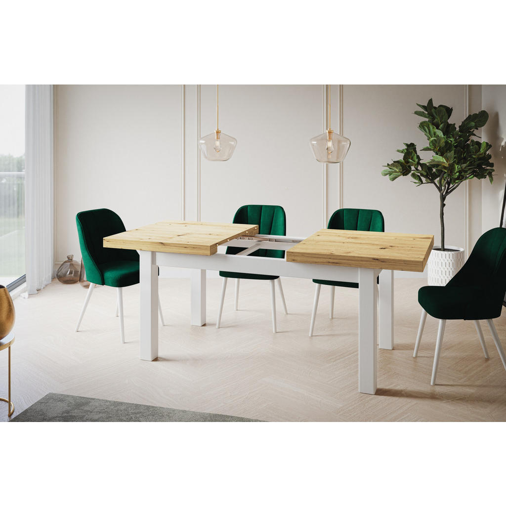 Thumbnail - Alpi-Möbel Esszimmertisch, Hellbraun, Weiß, Holzwerkstoff, Rechteckig, U-Form, 80x78x120 cm, Esszimmer, Tische, Esstisch...