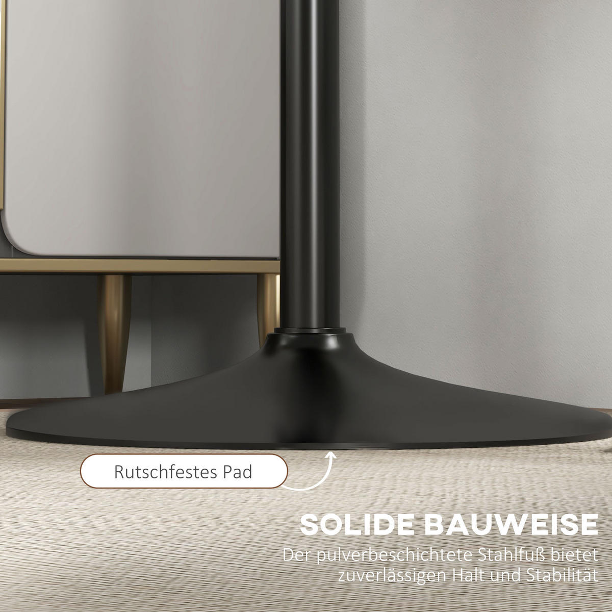BARTISCH Stehtisch Esstisch Runder Tresentisch für Wohnzimmer, Ø60 x 102 cm - Schwarz, Kunststoff (60/102/60cm) - HOMCOM
