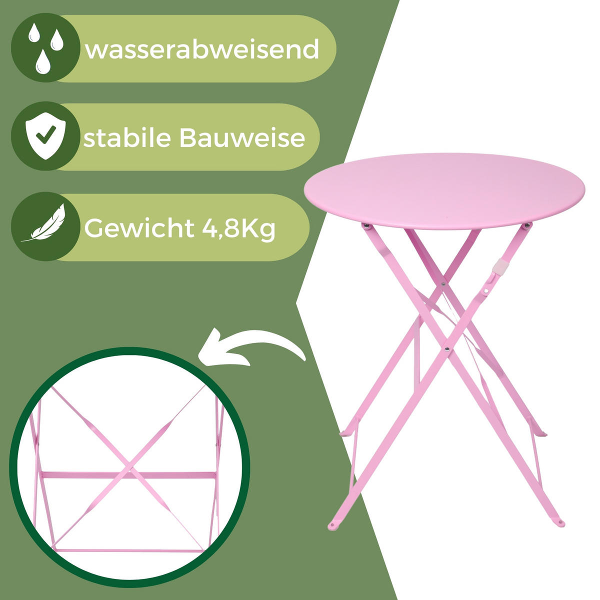 BISTRO SET Rosa - Rosa, Metall - Albatros