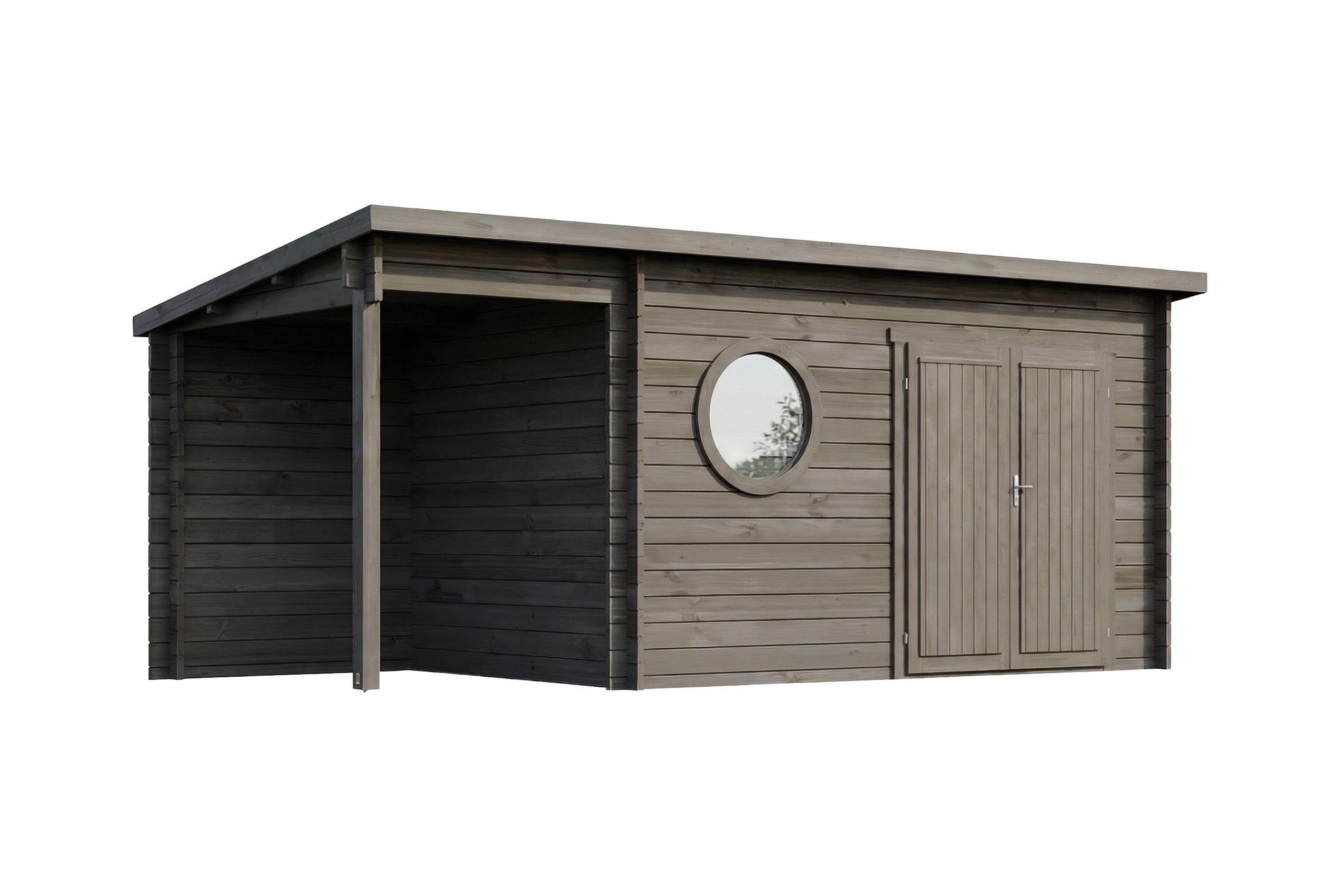 Alpholz Gartenhaus Grau 550x230x270 cm