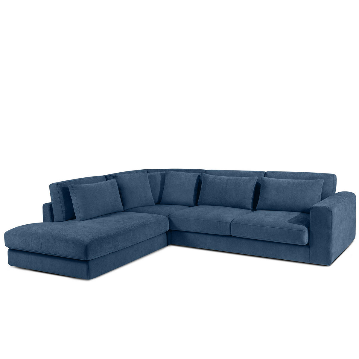 ECKSOFA links VERUS - Dunkelblau, Holz/Holzwerkstoff (297/248cm) - KONSIMO®