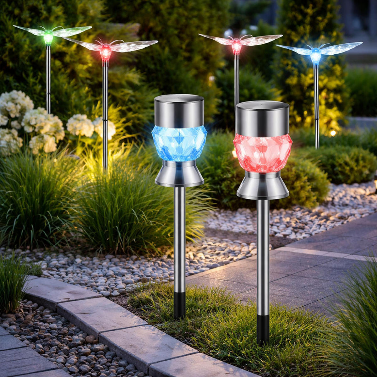 LED AUSSENLEUCHTE Edelstahl Silber - Silberfarben, Metall (7/7/35cm) - Globo Lighting