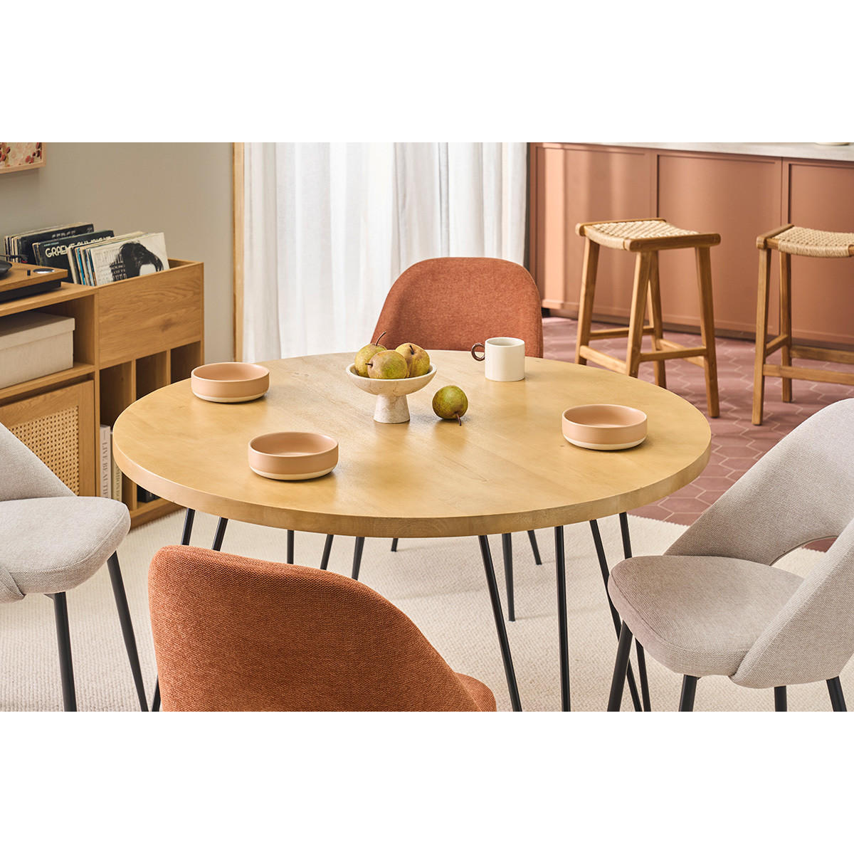 ESSTISCH Rund Massiv Mangoholz D116 VIBES - Naturfarben, Holz (116/116/76cm) - Miliboo