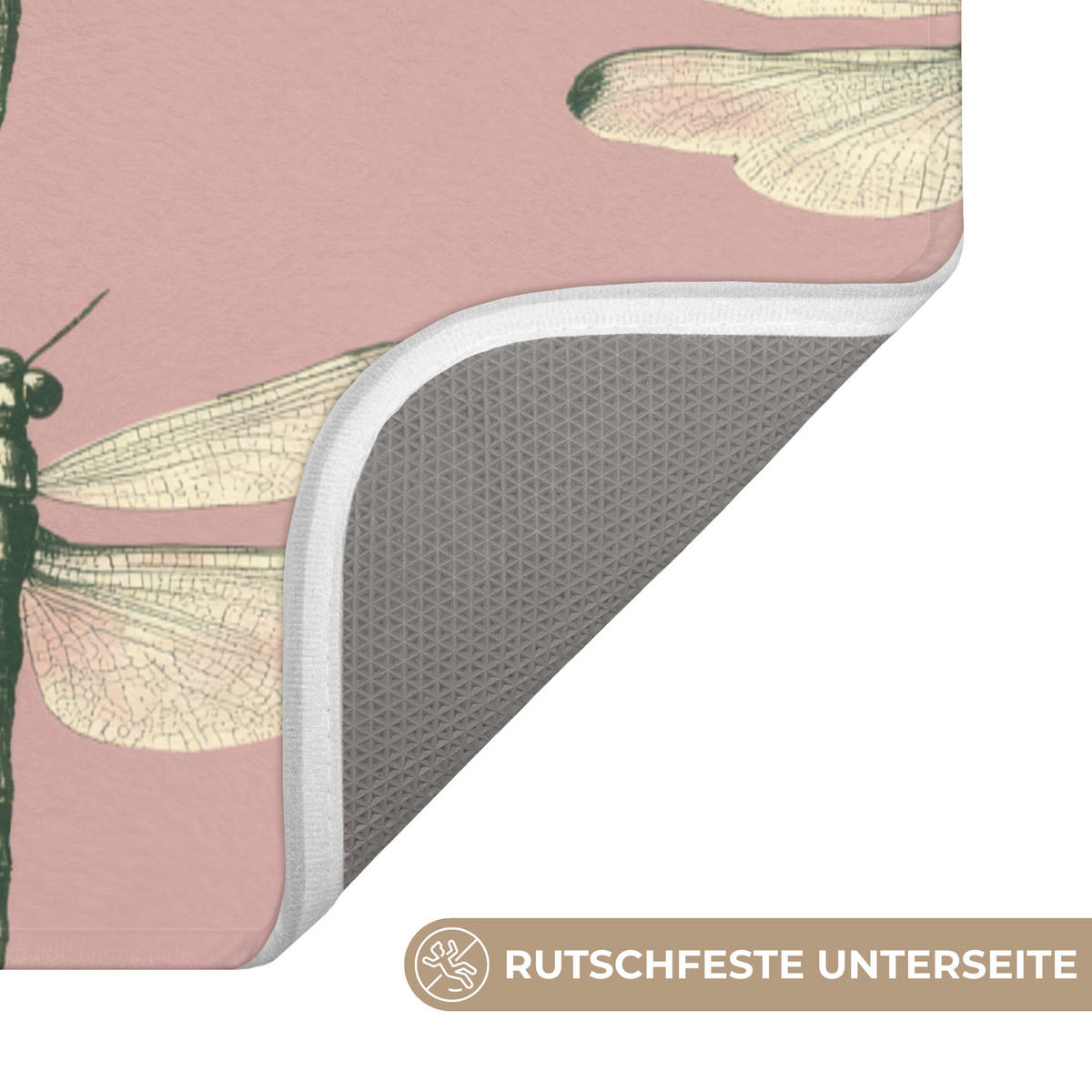 KÚPEĽŇOVÁ PREDLOŽKA Zvončeky - vzor - ružová 60x120 cm - ružová, textil/plast (60/120cm) - OnlyWow
