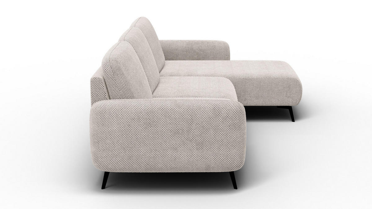 ECKSOFA FEBE 4-Sitzer rechts, beige - Beige/Schwarz, Holz/Textil (264/157cm) - Courtois Laville