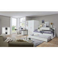 JUGENDZIMMER Norderney in Weiß 8 teilig Kinderzimmer Komplett Set mit begehbarem Kleiderschrank - Weiß, Holzwerkstoff (80/200/120cm)