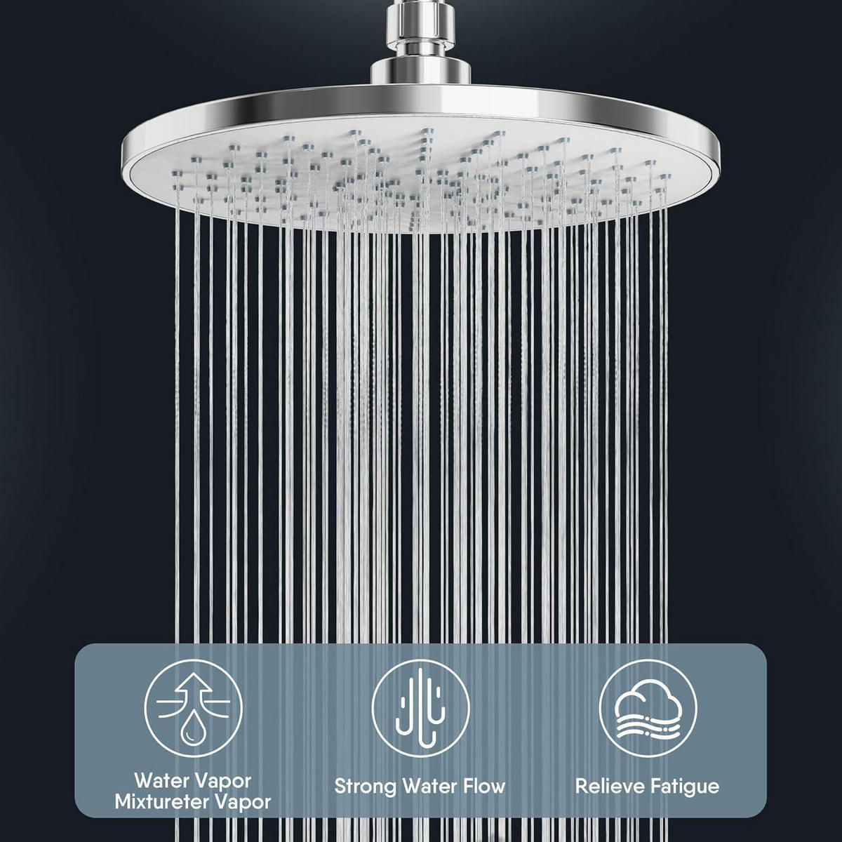 REGENDUSCHE 23 cm Chrom/Weiß Wassersparend - Silberfarben, Kunststoff (23/12.7/23cm)