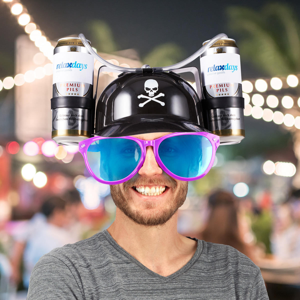 TRINKHELM Pirat - Schwarz, Kunststoff (32/13/28cm) - Relaxdays