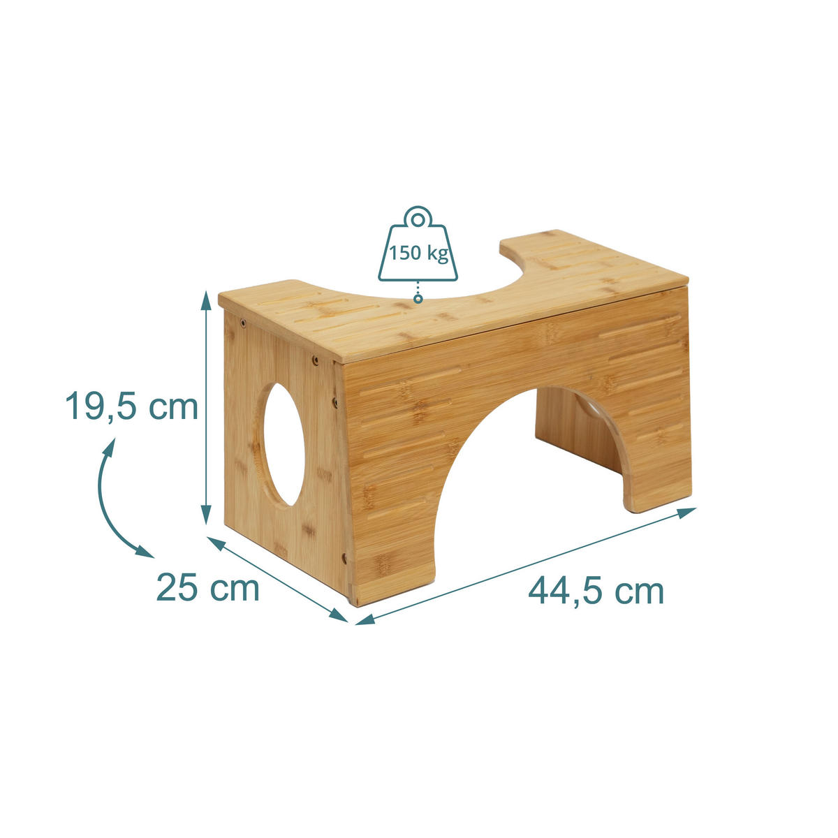 TOALETNÝ stolček - svetlohnedá, drevo (44.5/19.5/25cm) - Relaxdays