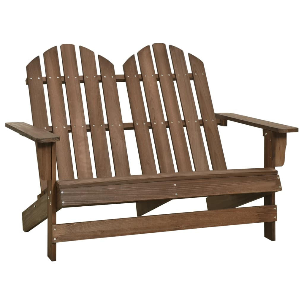 ADIRONDACK-GARTENBANK 2-Sitzer Massivholz Tanne Braun - Braun, Holz (100/89.5/85.5cm) - furnicato