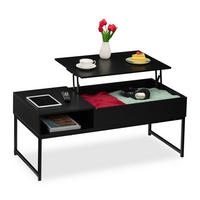 COUCHTISCH - Schwarz, Metall (50/110/56cm) - Relaxdays